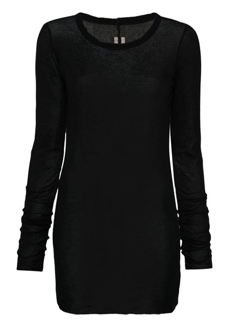 Top a maniche lunghe rib ls in nero di Rick Owens - donna